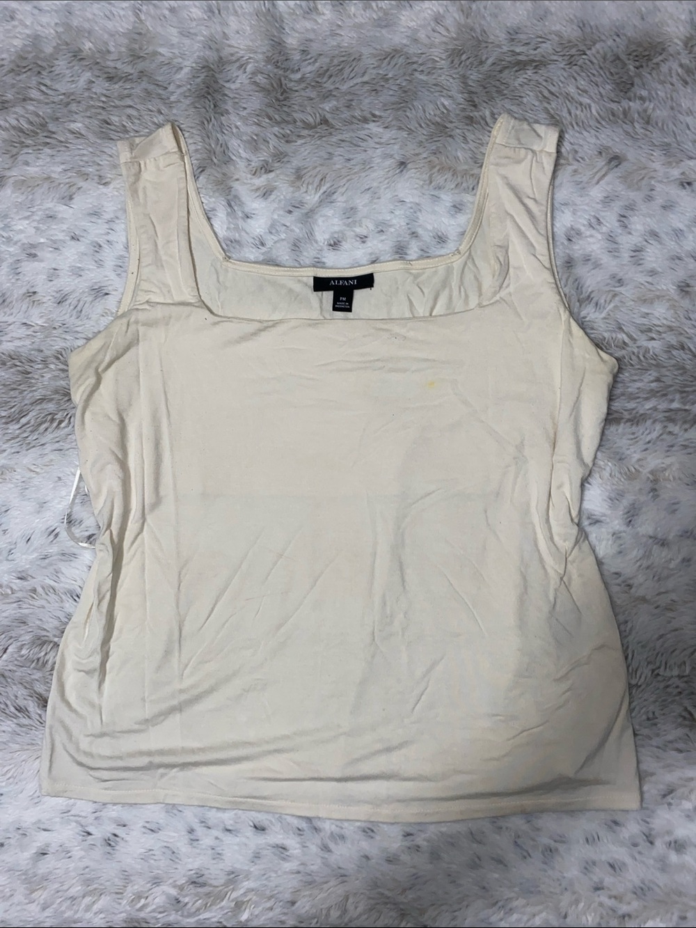 Alfani Cream Square Neck Tank Top